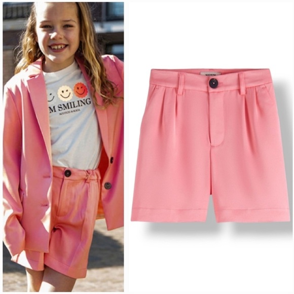 Scotch & Soda Other - Scotch & Soda High-Waist Draped Satiny Shorts in Pink Lemonade Girls Size 14 NWT